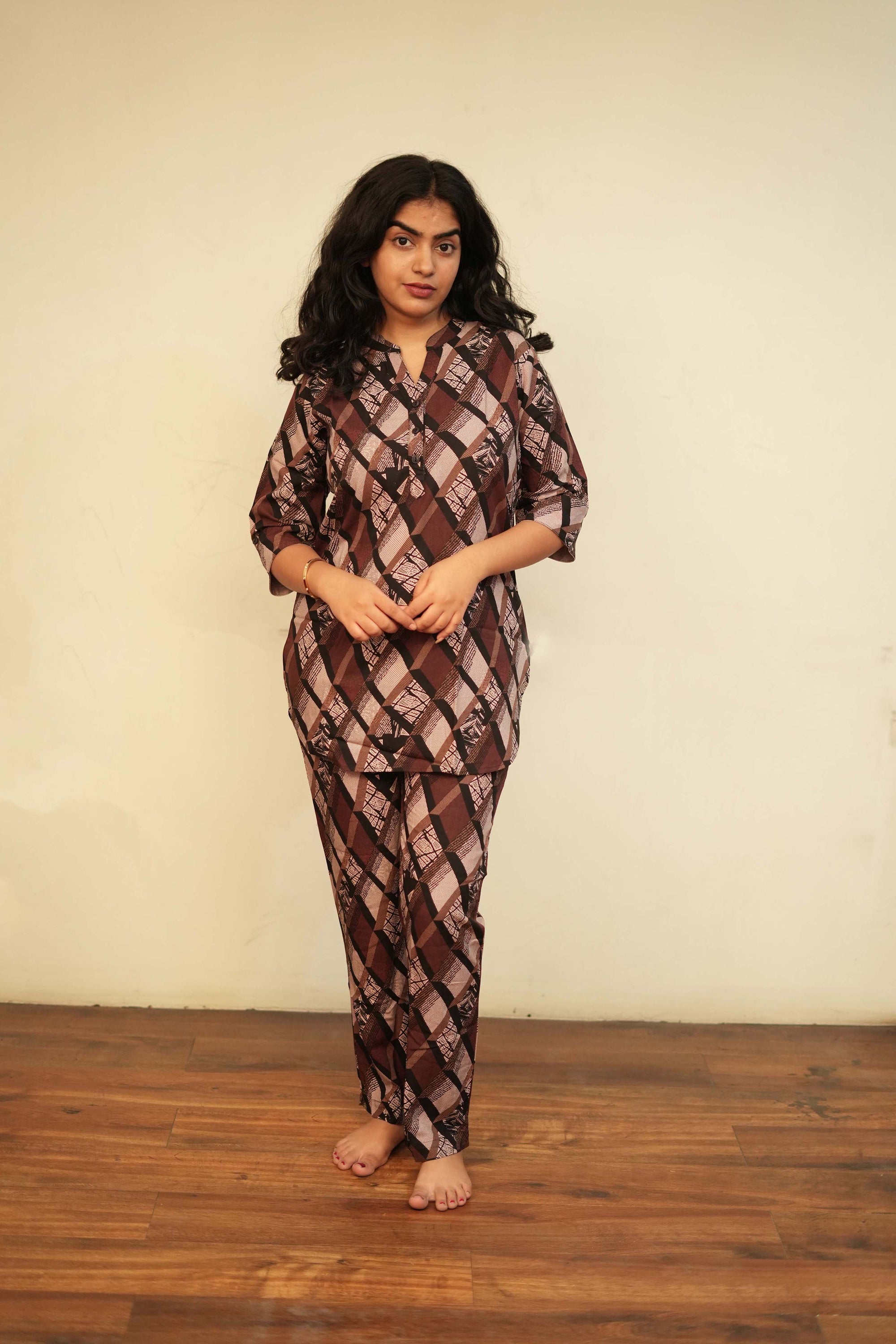 Checked Kurta & Palazzo Set