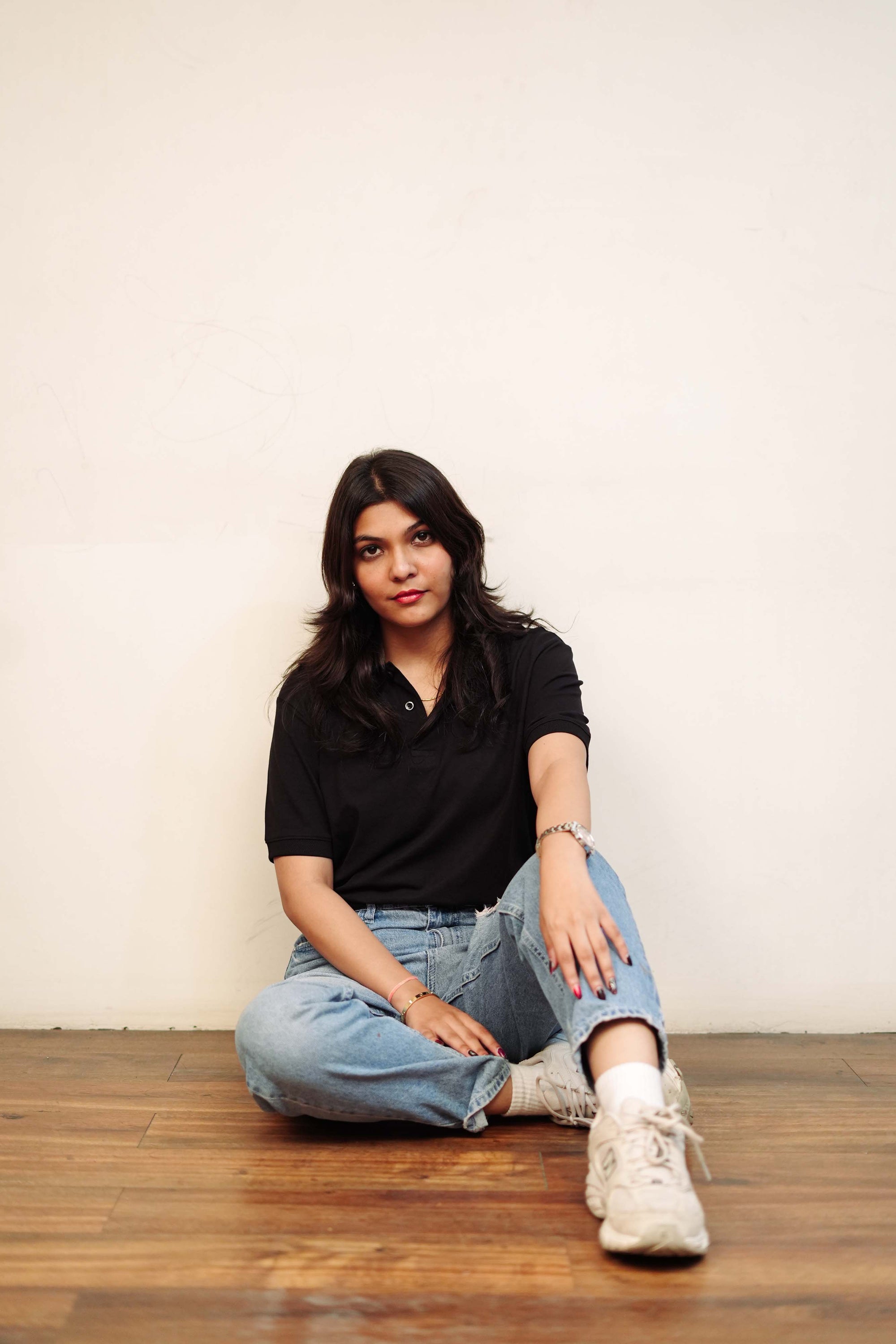 Women’s Black Polo T-Shirt – Regular Fit, Half Sleeve