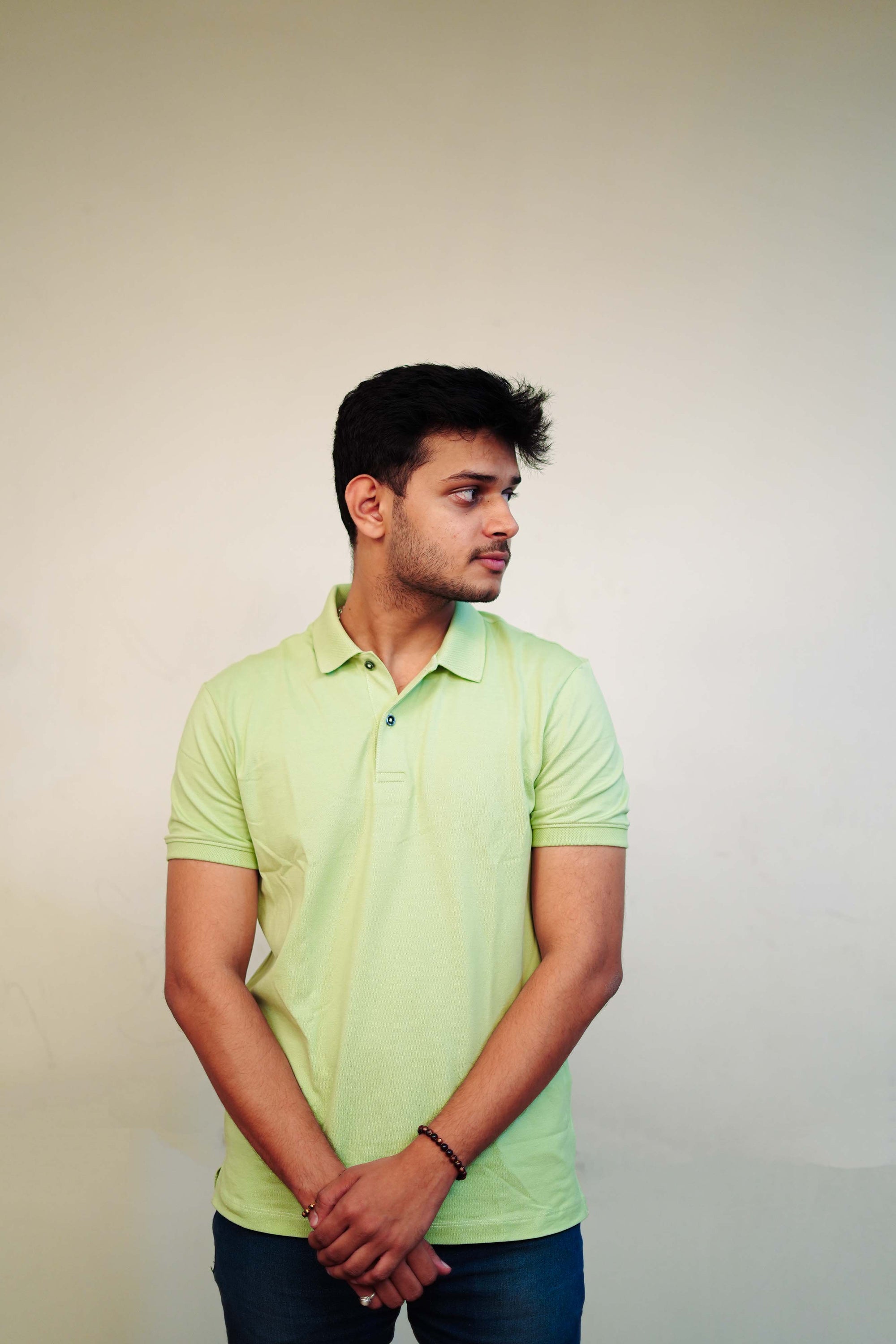 Men's Sea Green Polo T-Shirt - Regular Fit, Half Sleeve