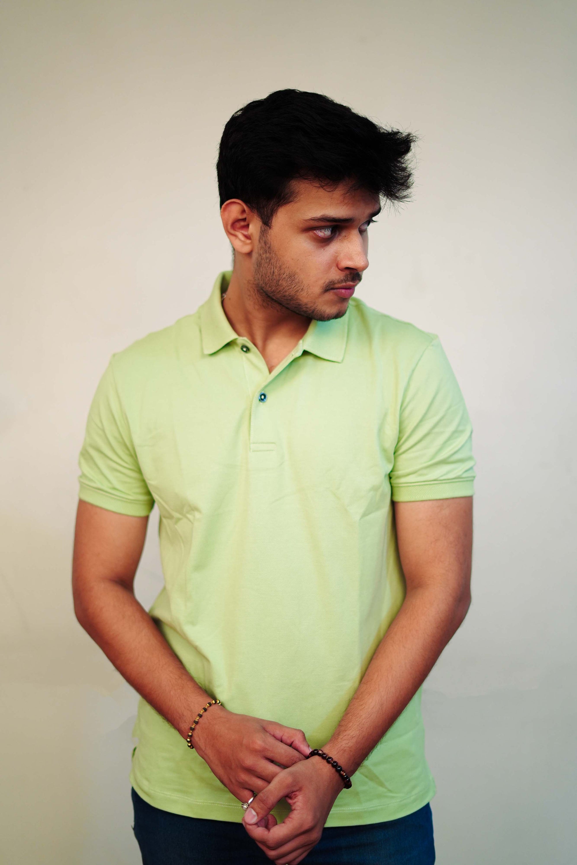 Men's Sea Green Polo T-Shirt - Regular Fit, Half Sleeve