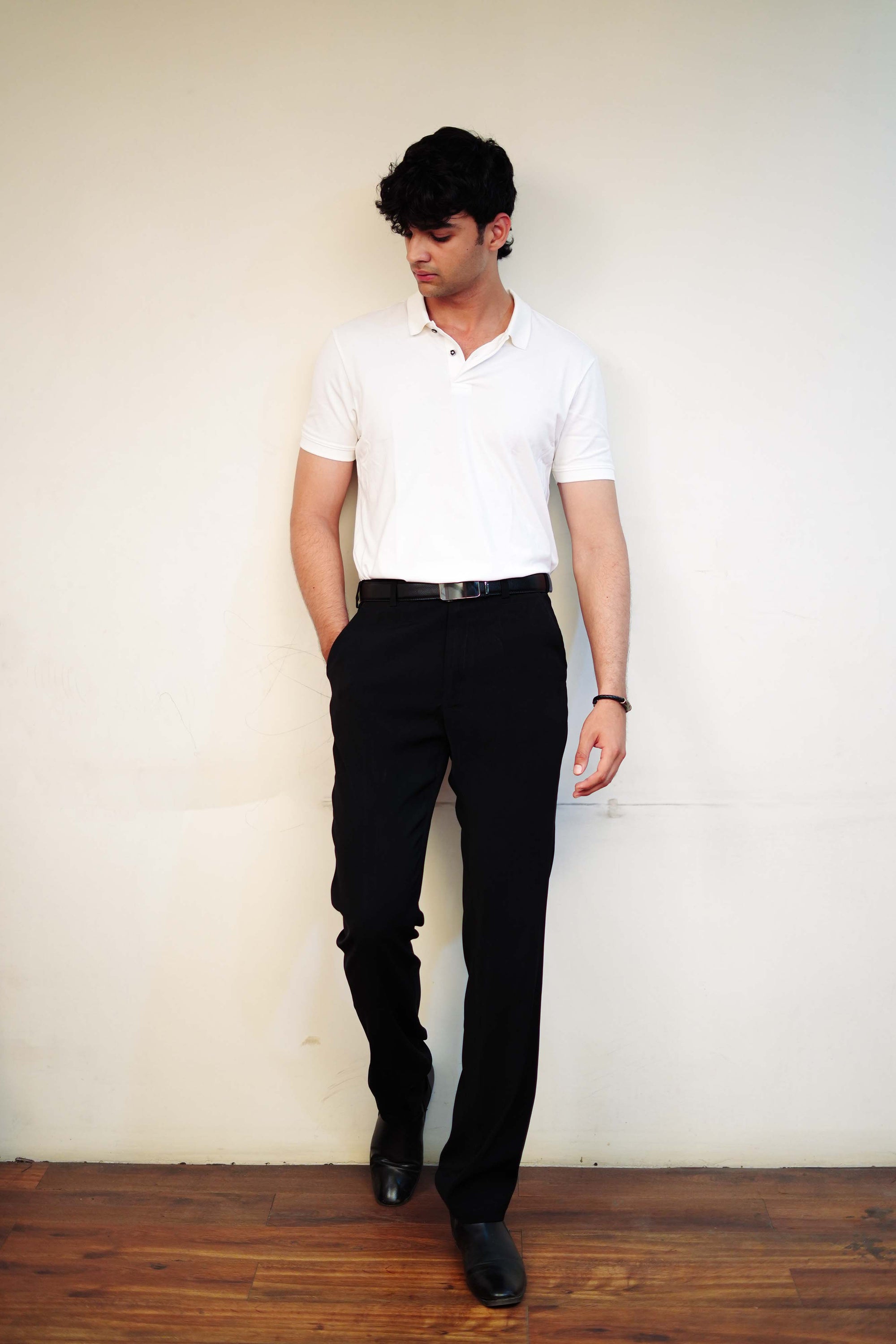 Men's Classic White Polo T-Shirt - Regular Fit, Half Sleeve