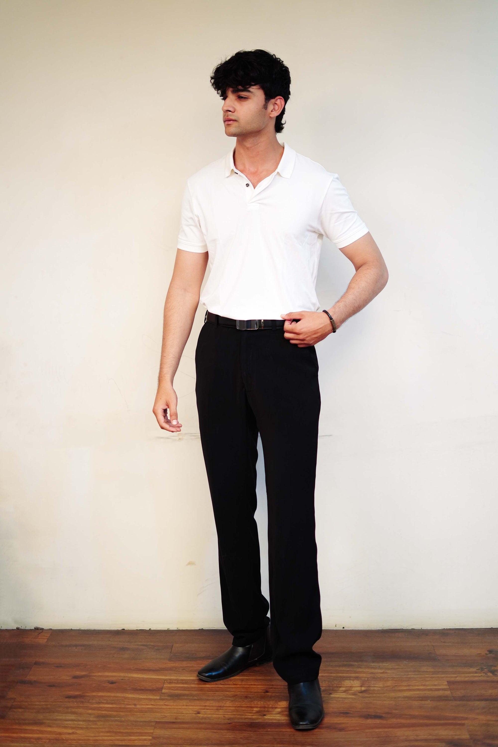 Men's Classic White Polo T-Shirt - Regular Fit, Half Sleeve