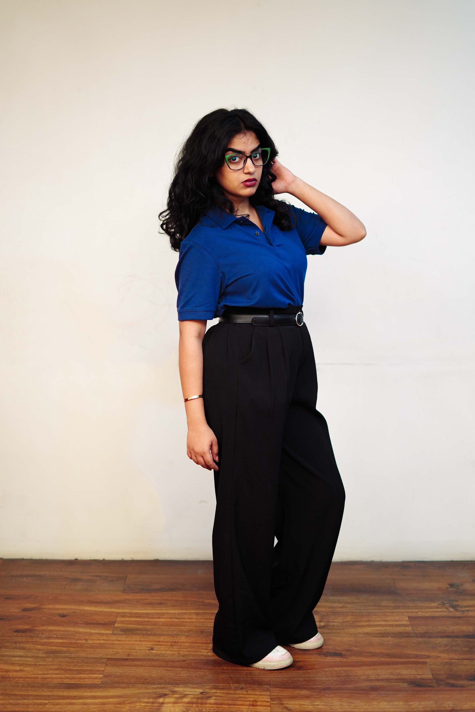 Women’s Deep Navy Blue Polo T-Shirt – Regular Fit, Half Sleeve