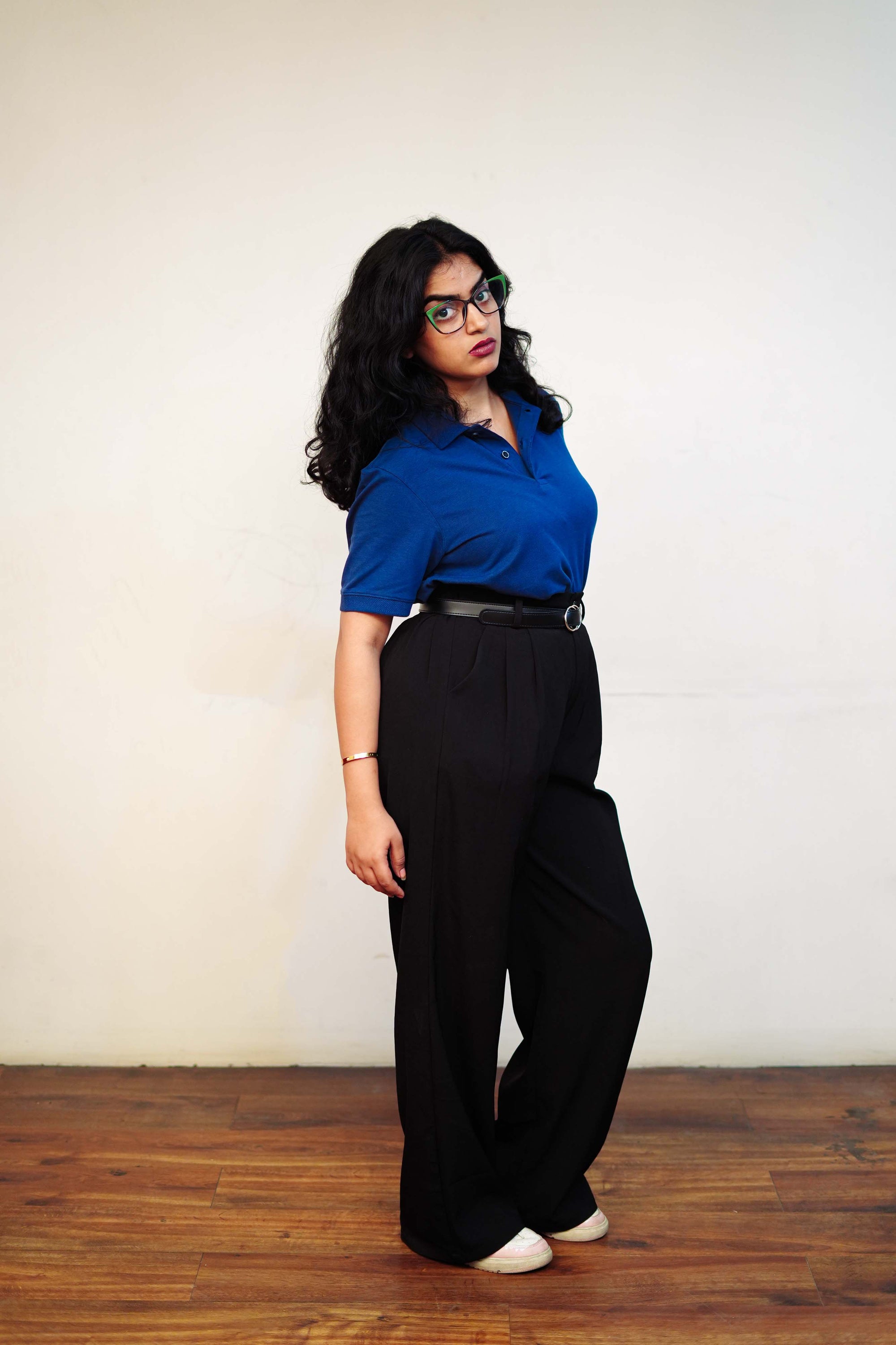 Women’s Deep Navy Blue Polo T-Shirt – Regular Fit, Half Sleeve