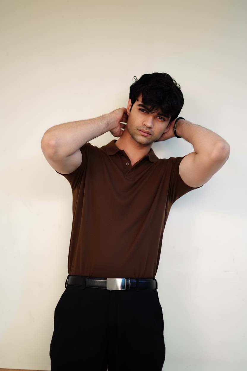 Men's Brown Polo T-Shirt - Regular Fit, Half Sleeve