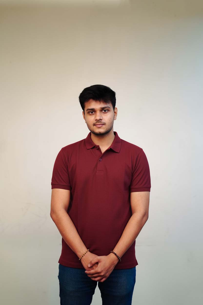 Men's Maroon Polo T-Shirt - Regular Fit, Half Sleeve