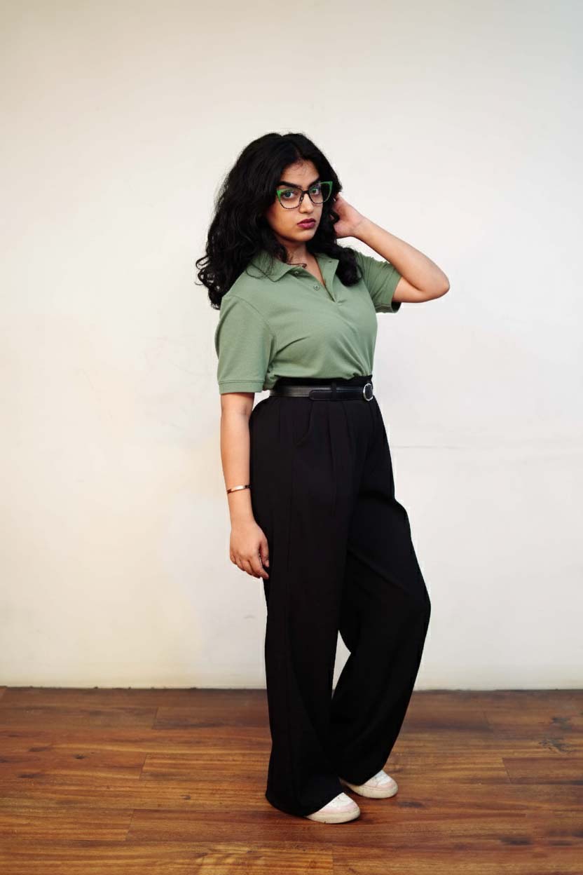 Women’s Sea Green Polo T-Shirt – Regular Fit, Half Sleeve