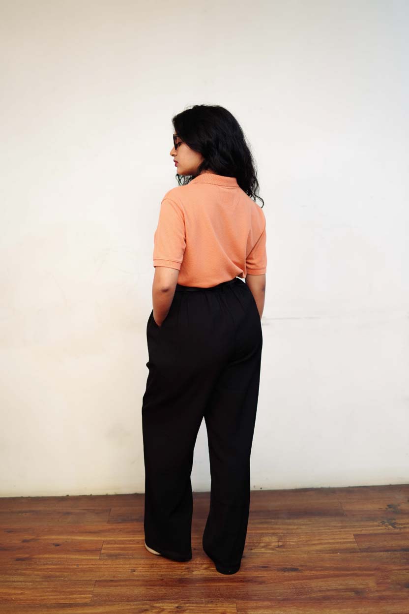 Women’s Peach Polo T-Shirt – Regular Fit, Half Sleeve