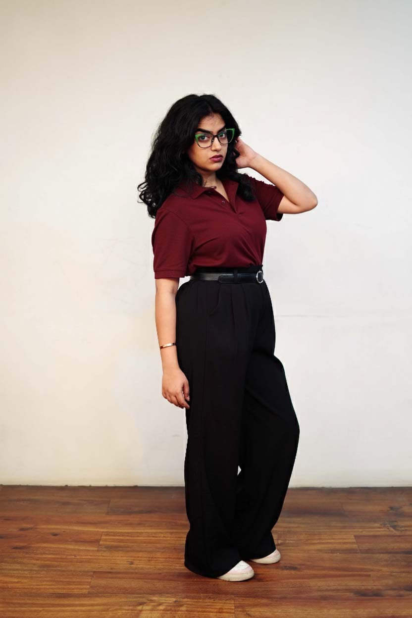 Women’s Maroon Polo T-Shirt – Regular Fit, Half Sleeve