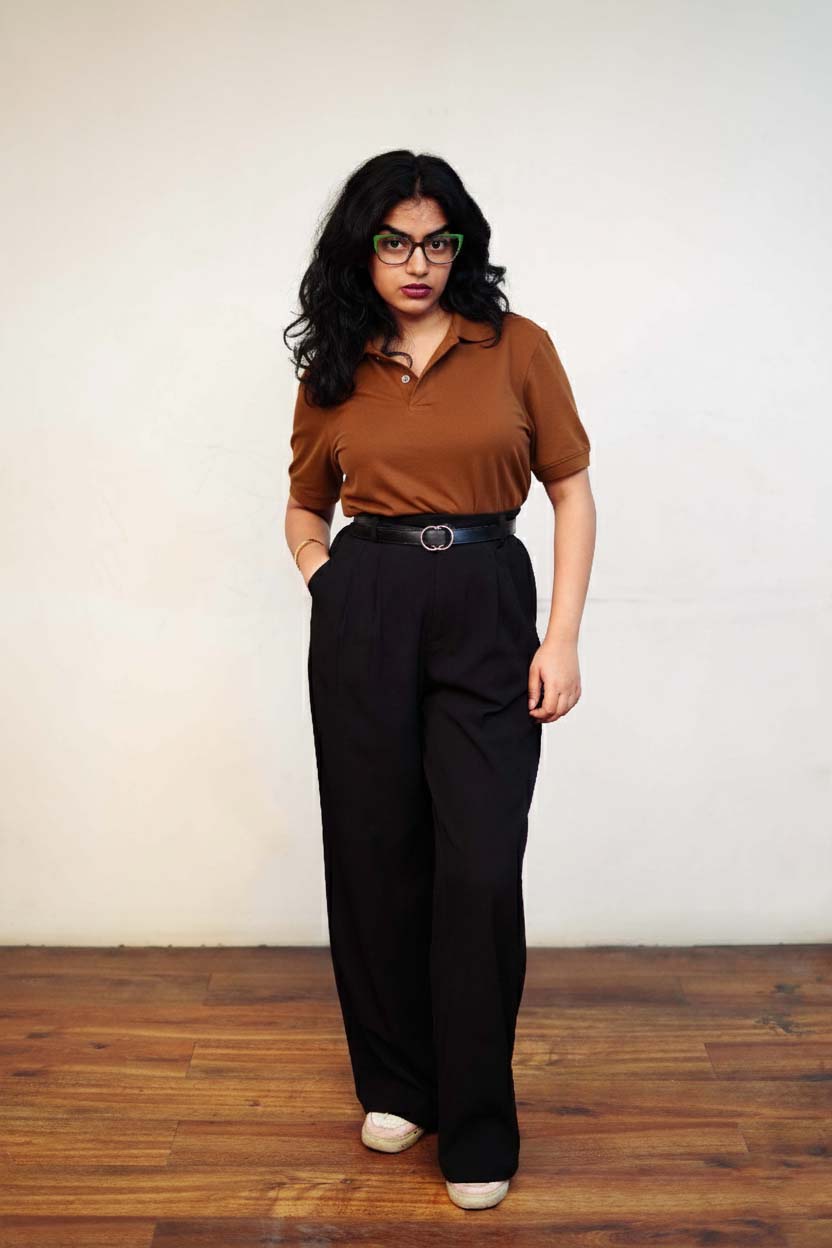 Women’s Brown Polo T-Shirt – Regular Fit, Half Sleeve