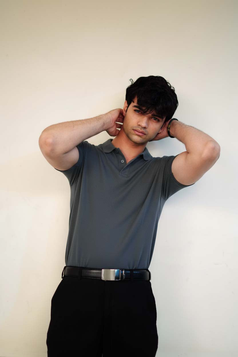 Men's Dark Grey Polo T-Shirt - Regular Fit, Half Sleeve