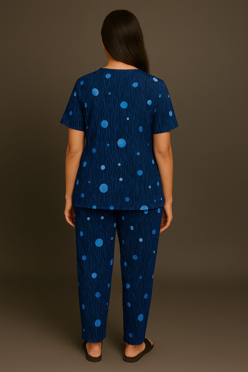 Navy Blue Polka Dot Co-ords Set