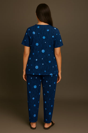 Navy Blue Polka Dot Co-ords Set