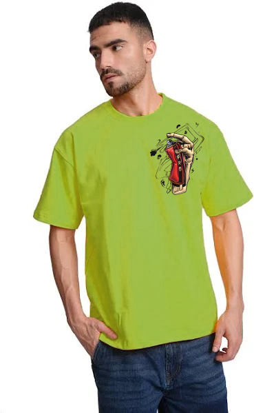 Men’s Graphic Print Oversized T-Shirt – Spray Can Design