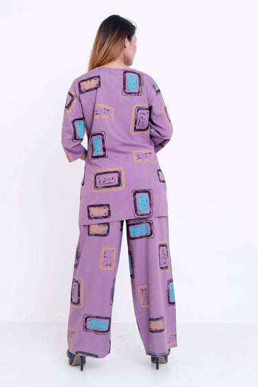 GroHood Lilac Pop Co-ord Set – Printed Top & Relaxed Pants