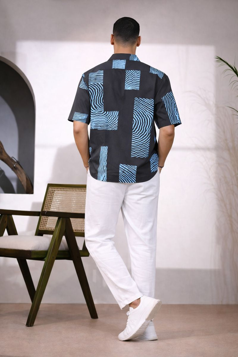 Men’s Black Abstract Print Shirt