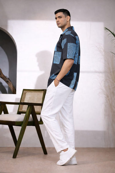 Men’s Black Abstract Print Shirt