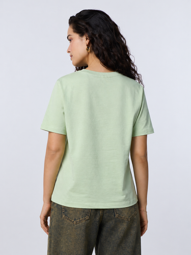 Women’s Sage Green Butterfly Graphic Printed T-Shirt | Casual Cotton Round Neck Oversized Tee