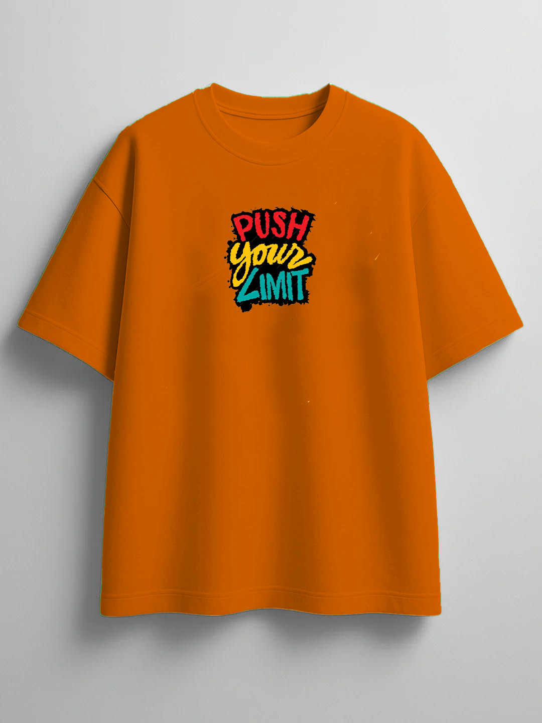 Push Your Limit Men's Oversized Tee – Orange