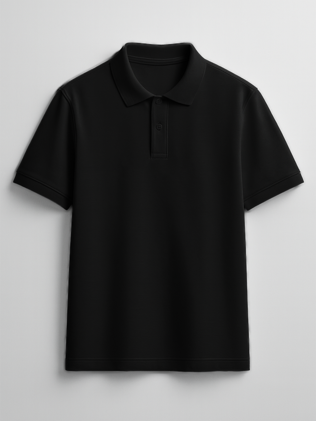 Men's Black Polo T-Shirt - Regular Fit, Half Sleeve