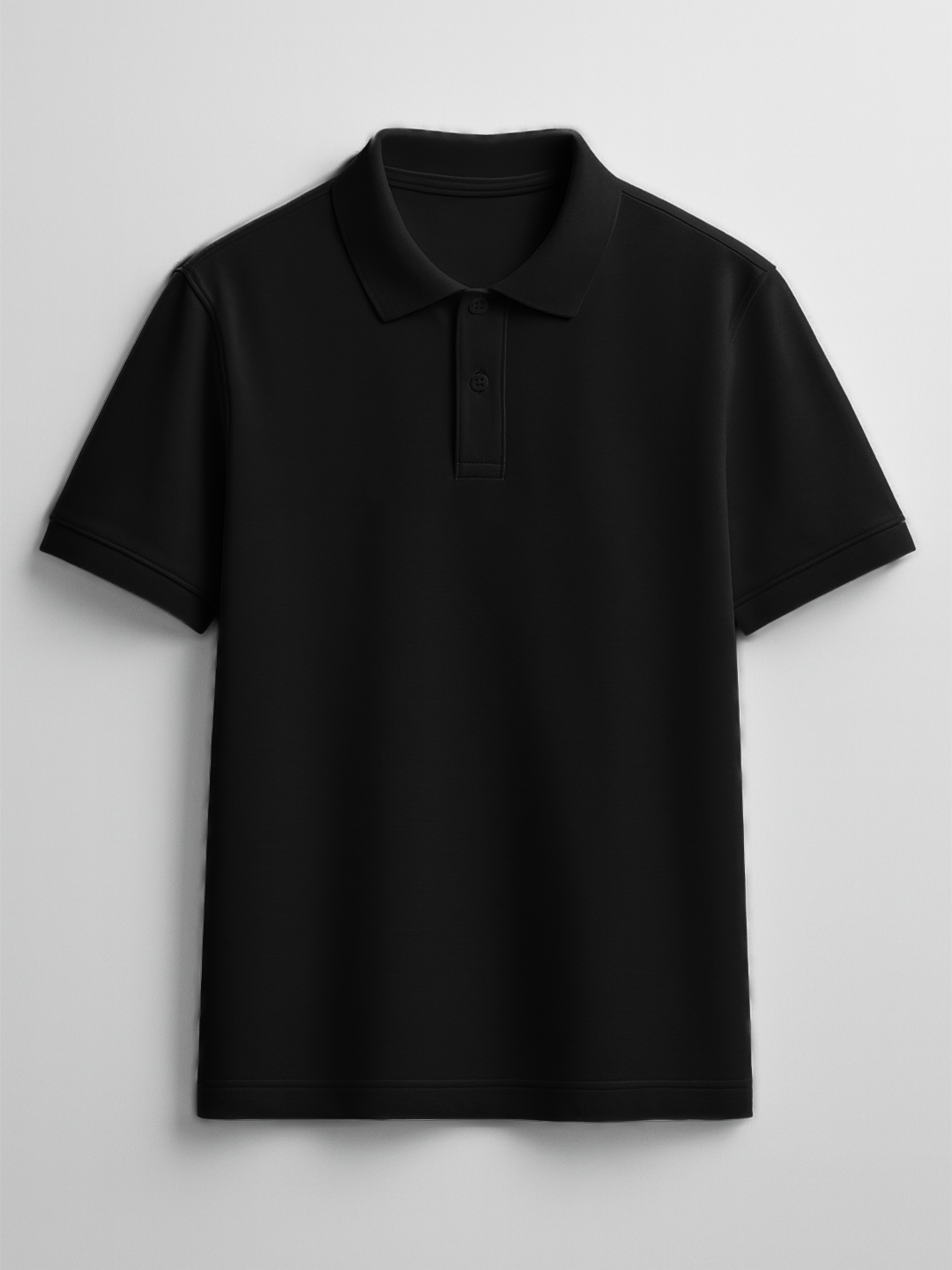 Men's Black Polo T-Shirt - Regular Fit, Half Sleeve