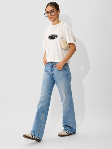 Women’s White Angel Graphic Printed Crop T-Shirt | Casual Cotton Round Neck Statement Tee