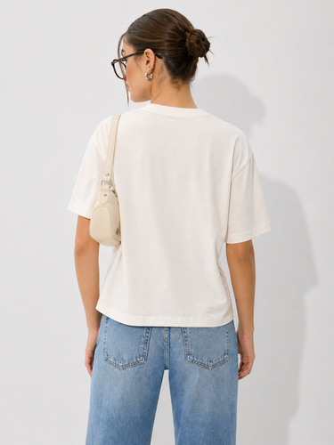 Women’s White Angel Graphic Printed Crop T-Shirt | Casual Cotton Round Neck Statement Tee