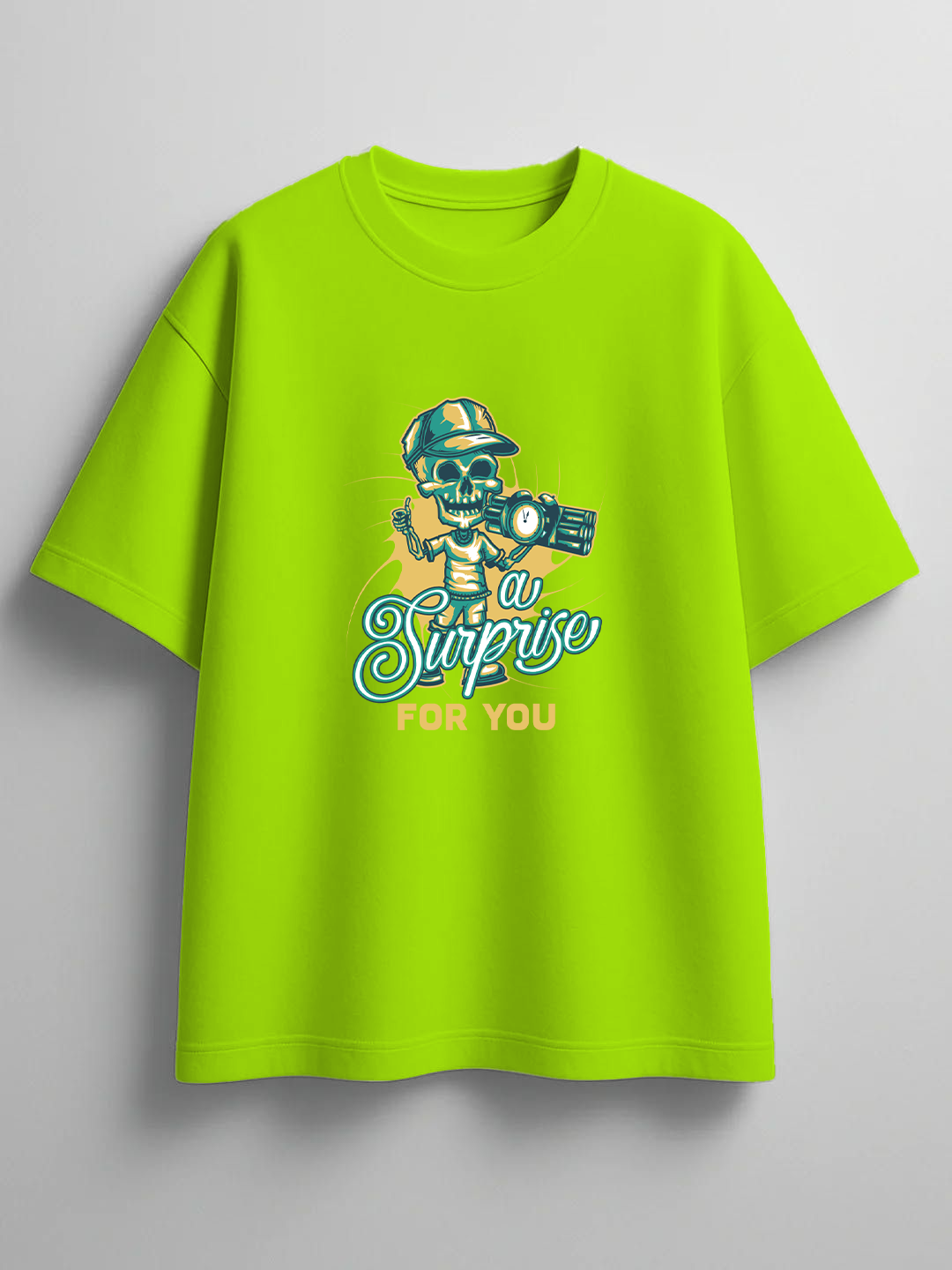Neon Lime Graphic RoundNeck Tee – A Surprise For You