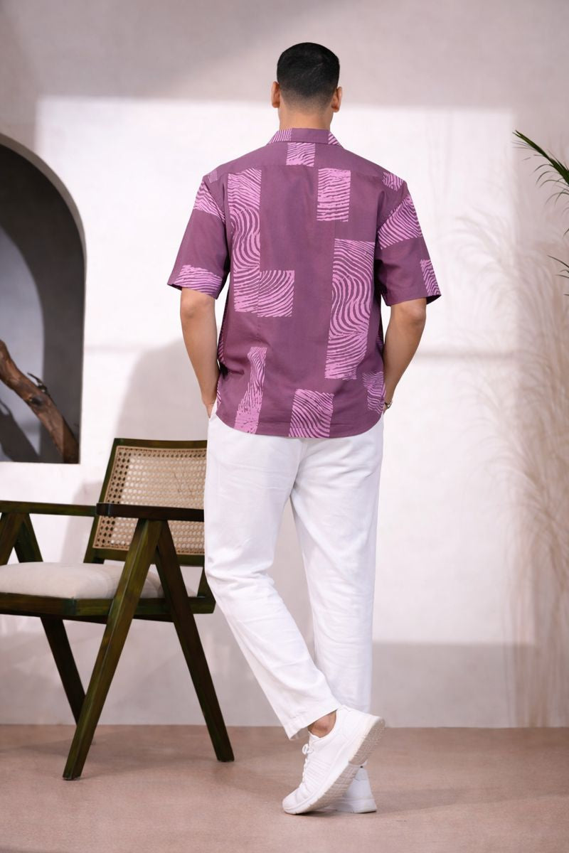 Men’s Mauve Abstract Print Shirt