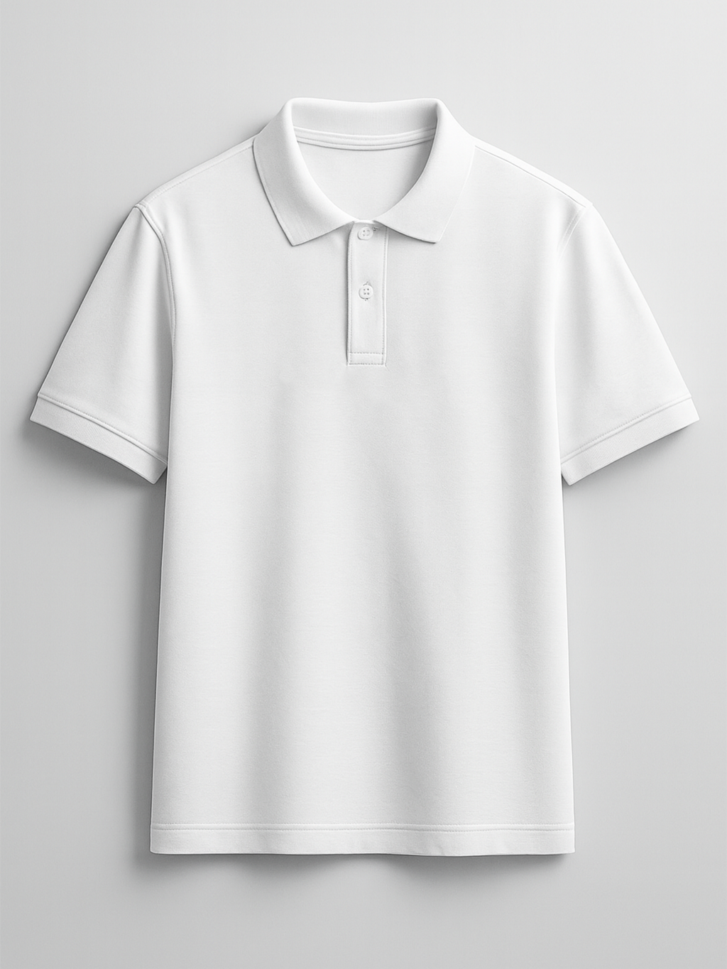 Men's Classic White Polo T-Shirt - Regular Fit, Half Sleeve