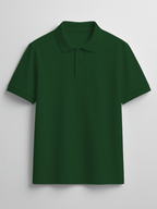 Men's Dark Green Polo T-Shirt - Regular Fit, Half Sleeve