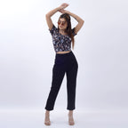 STRAIGHT FIT PLEATED TROUSERS WITH SPANDEX WFB1002