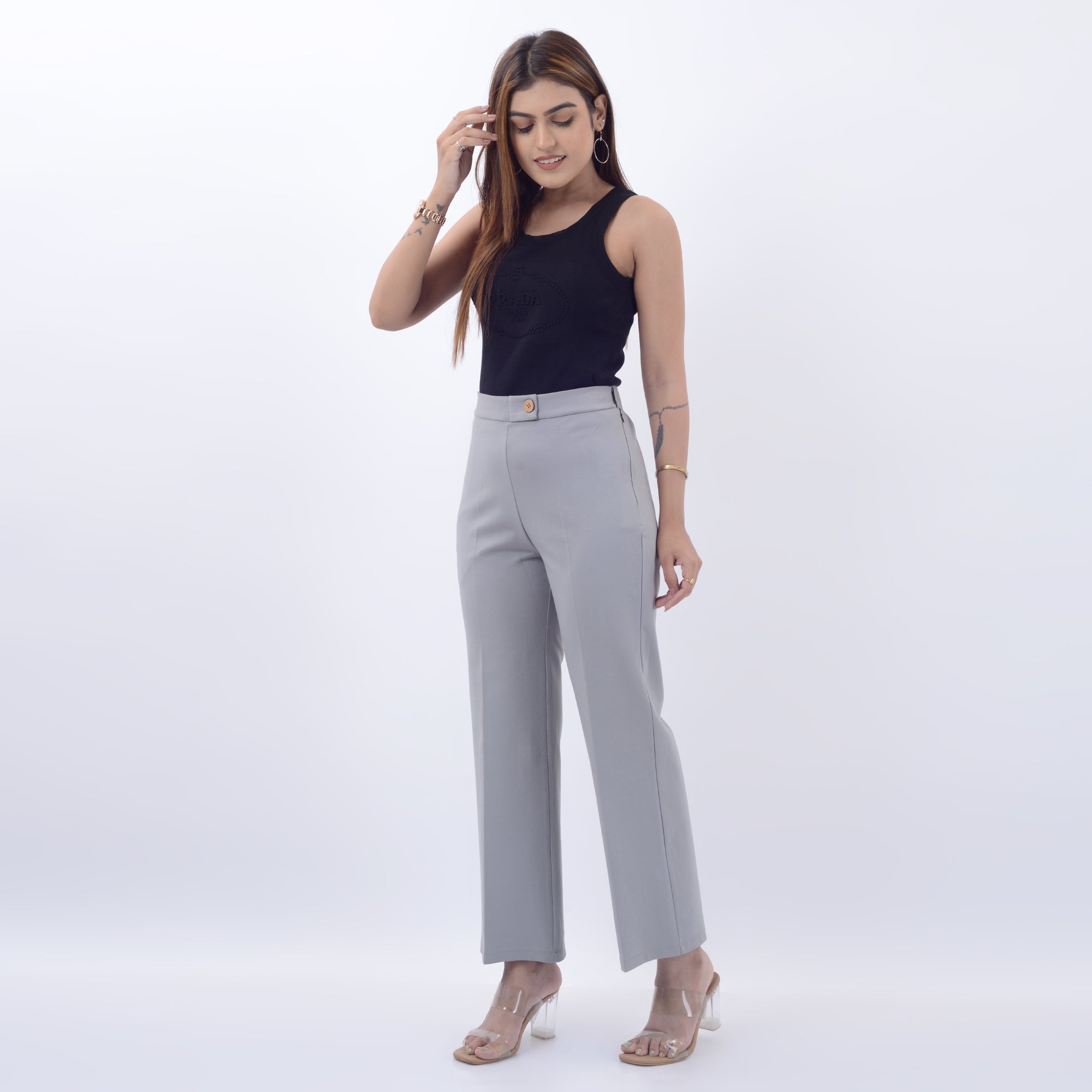 STRAIGHT FIT PANTS WITH SPANDEX WFB1009
