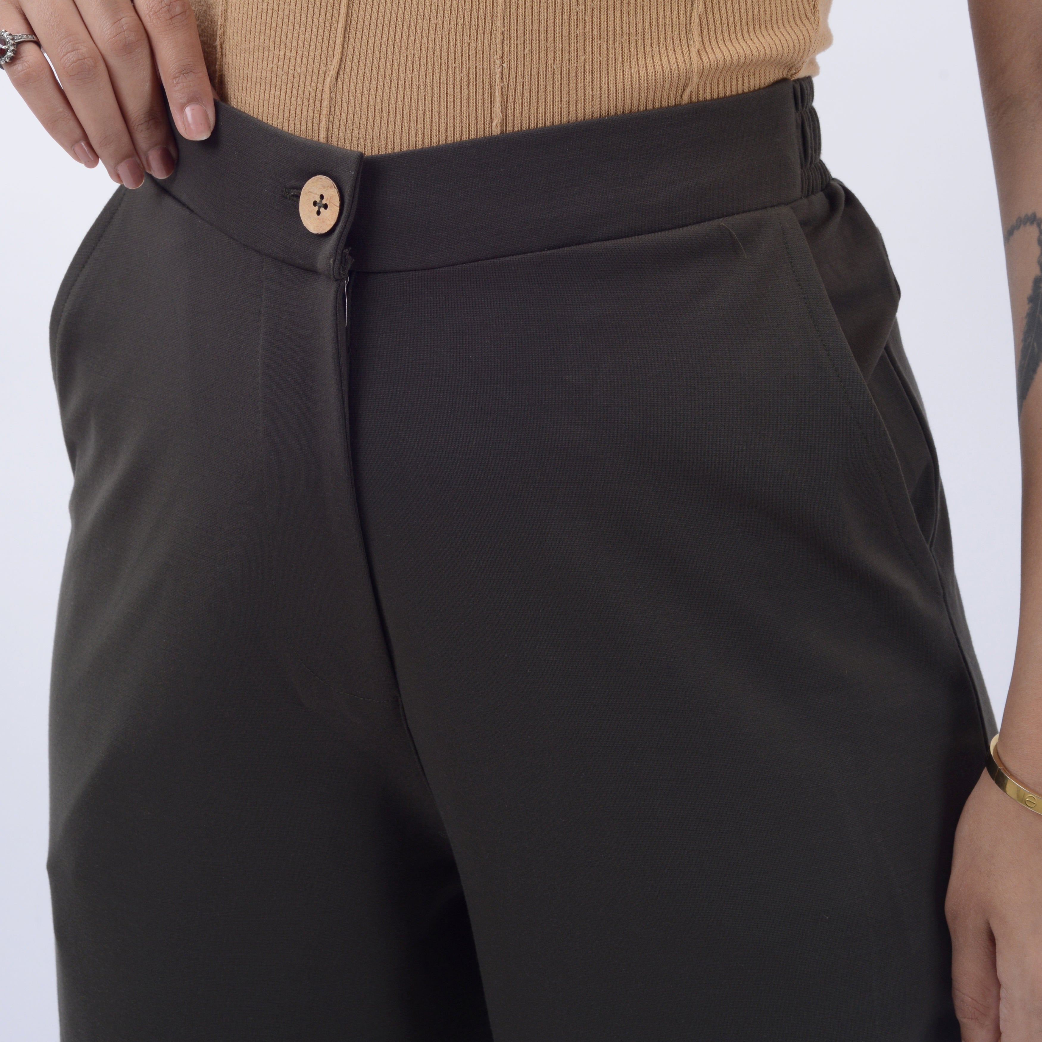 BROAD LEG PANTS WITH SPANDEX WFB1013