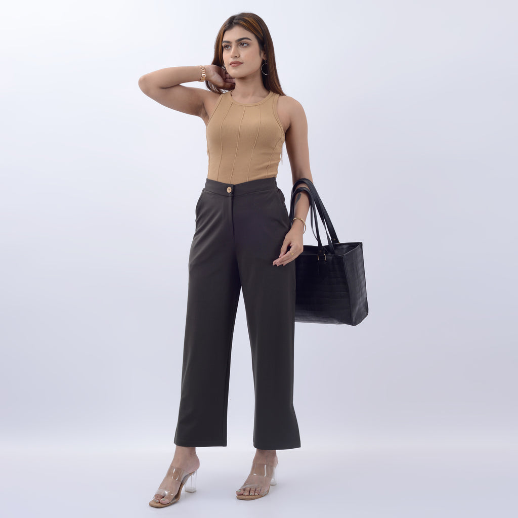 BROAD LEG PANTS WITH SPANDEX WFB1013