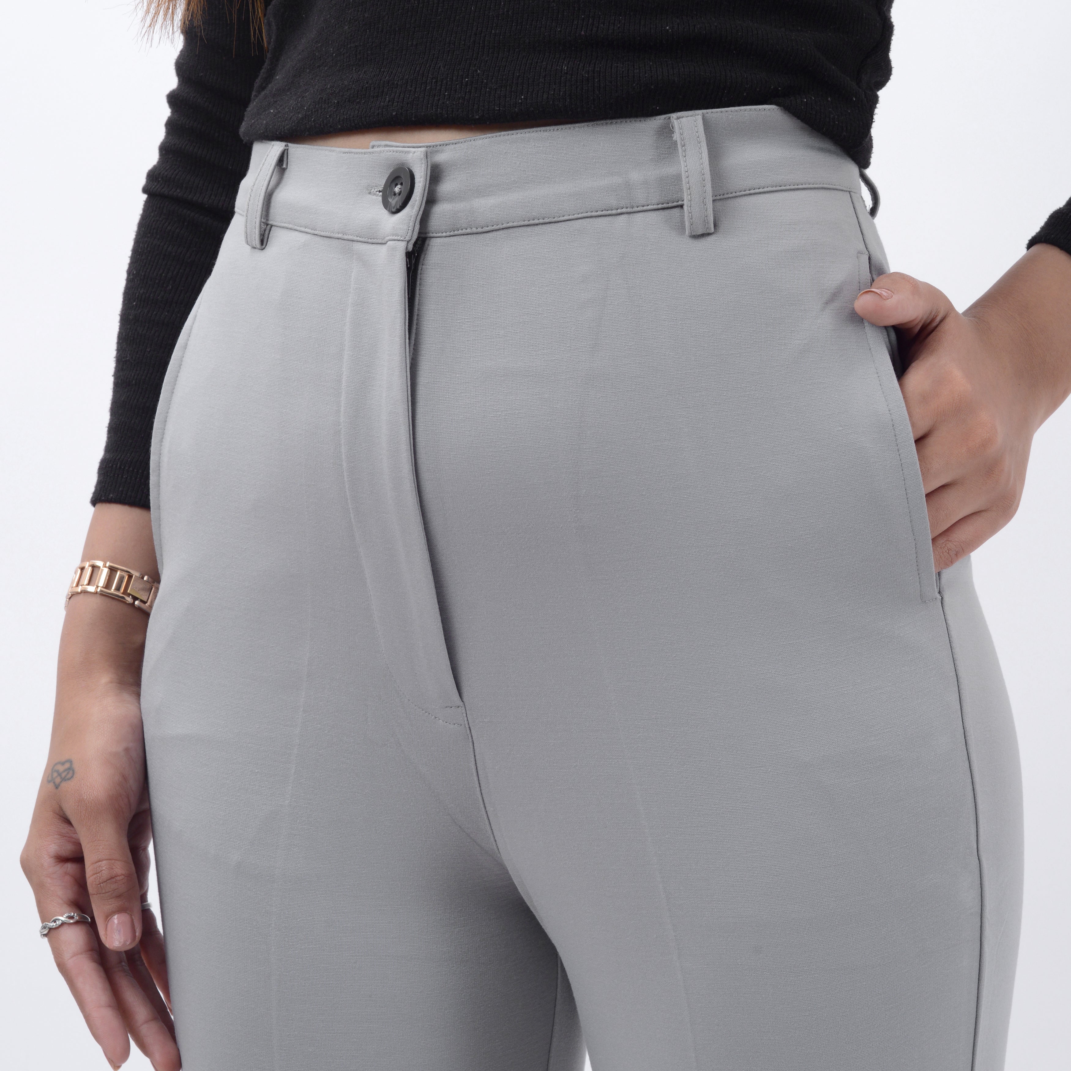 STRAIGHT FIT TROUSERS WITH SPANDEX WFB1001