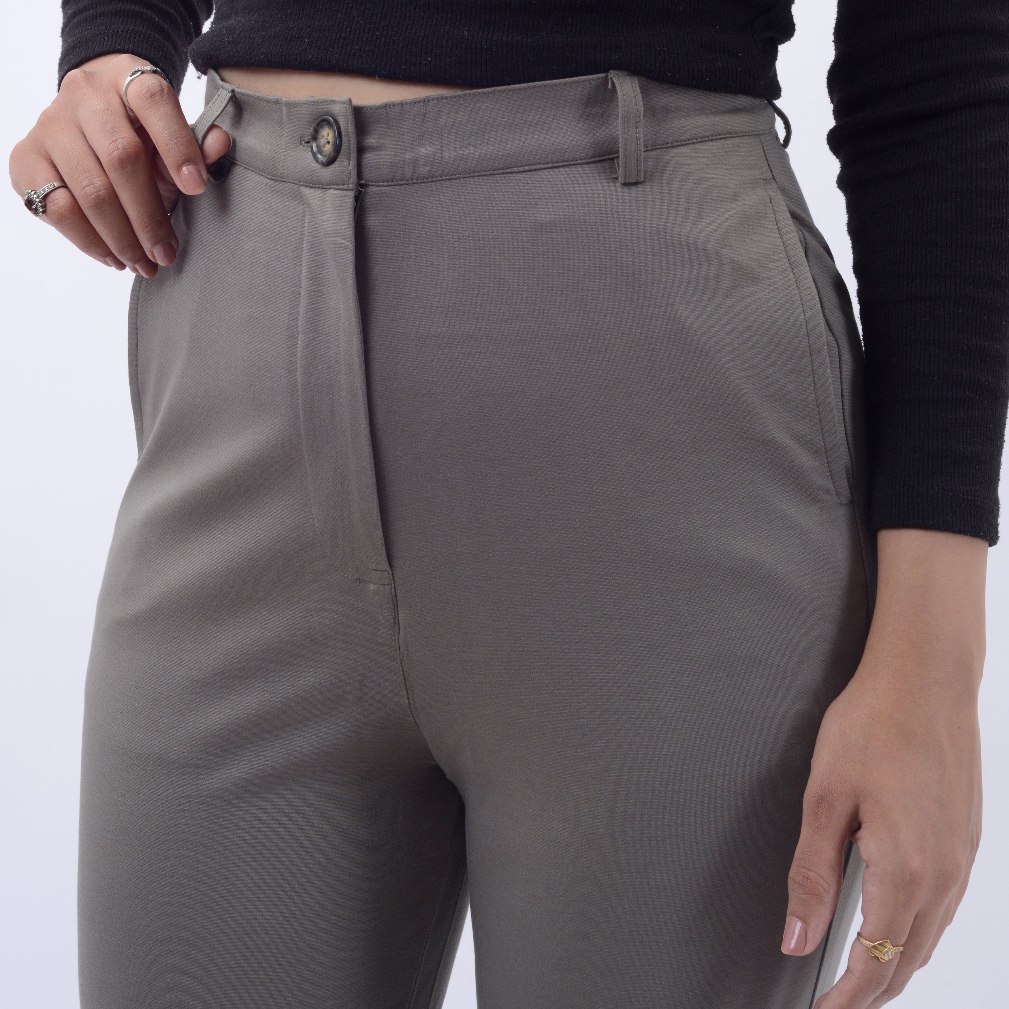 STRAIGHT FIT TROUSERS WITH SPANDEX WFB1001