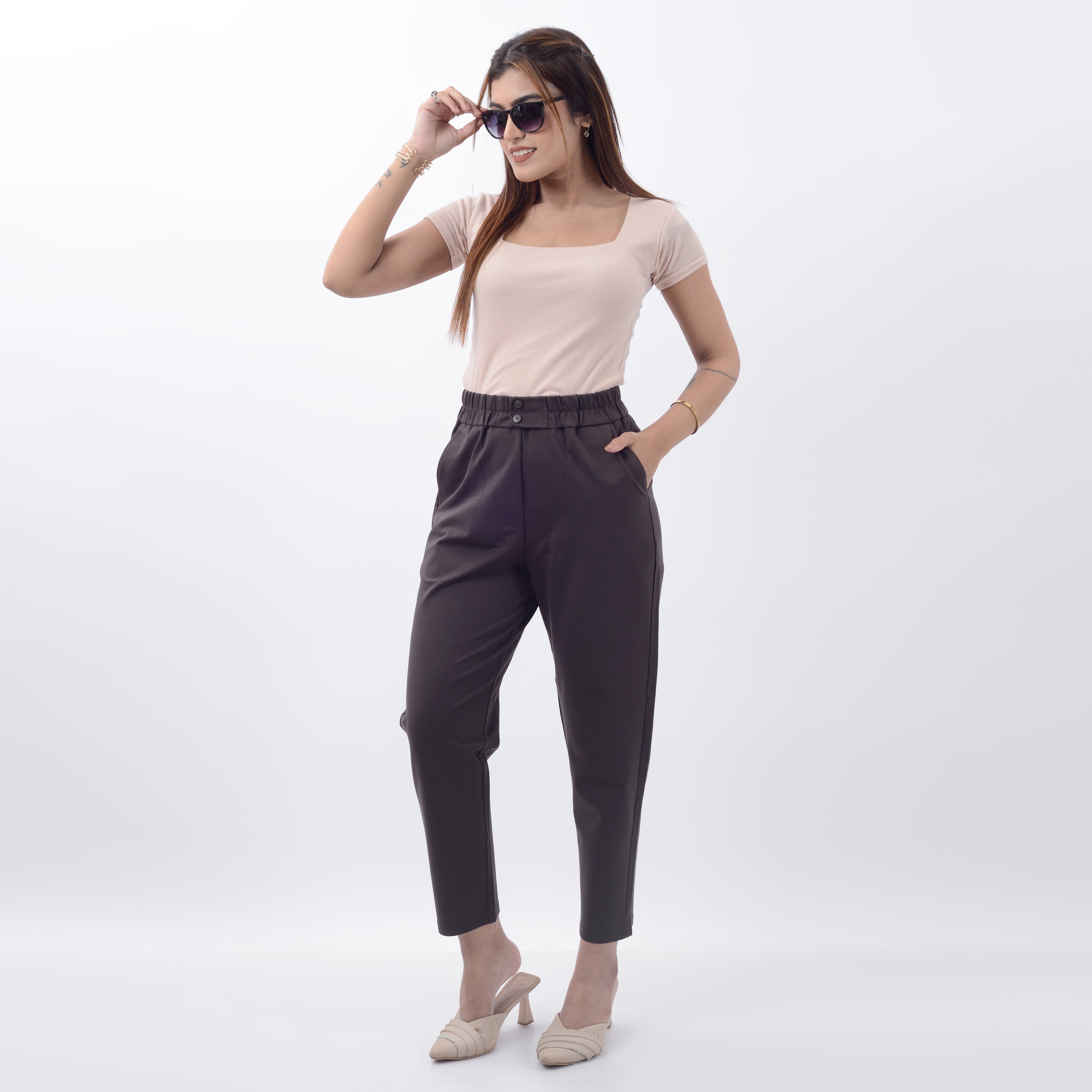 STRAIGHT FIT PANTS WITH SPANDEX WFB1011