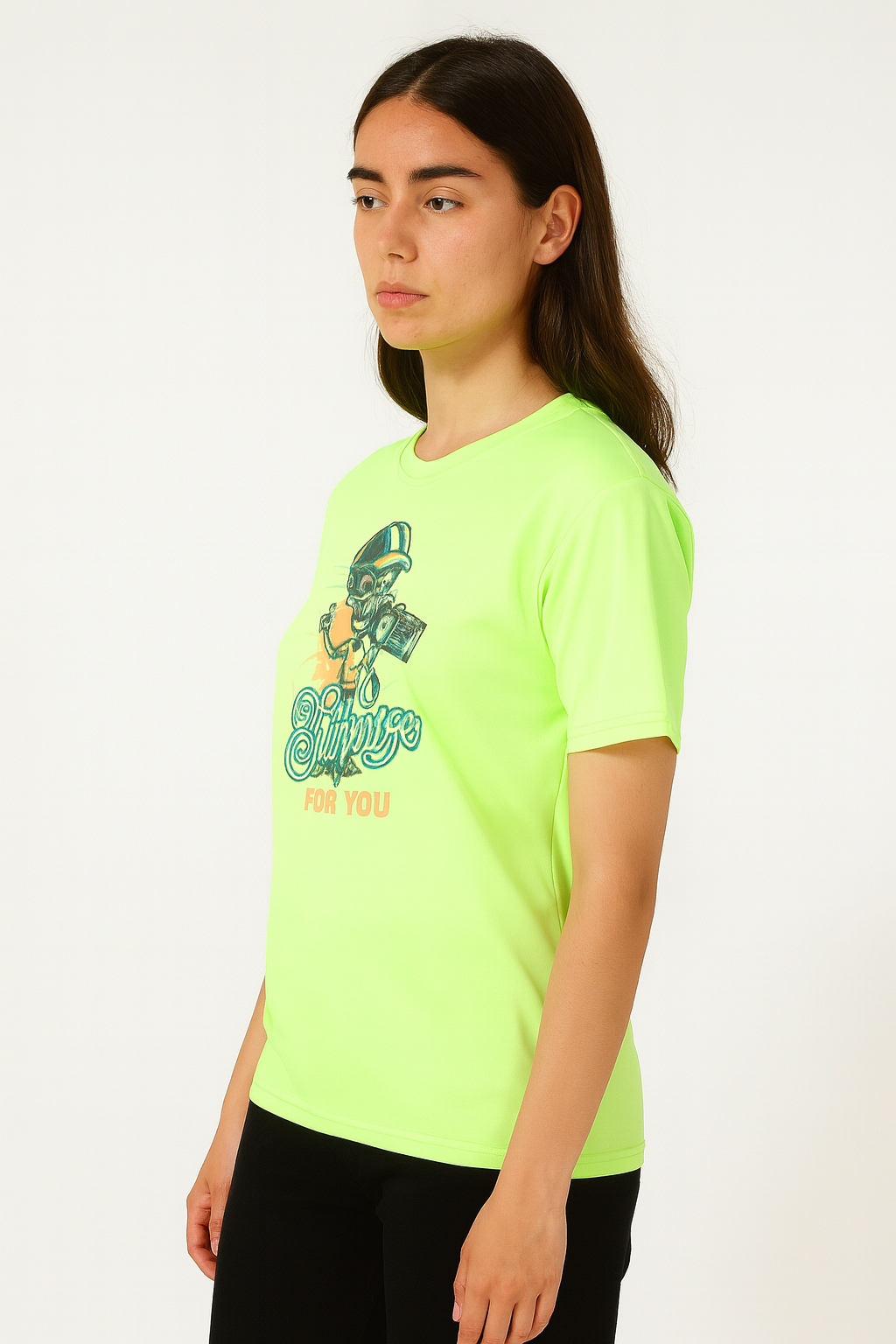 Neon Lime Graphic RoundNeck Tee – A Surprise For You