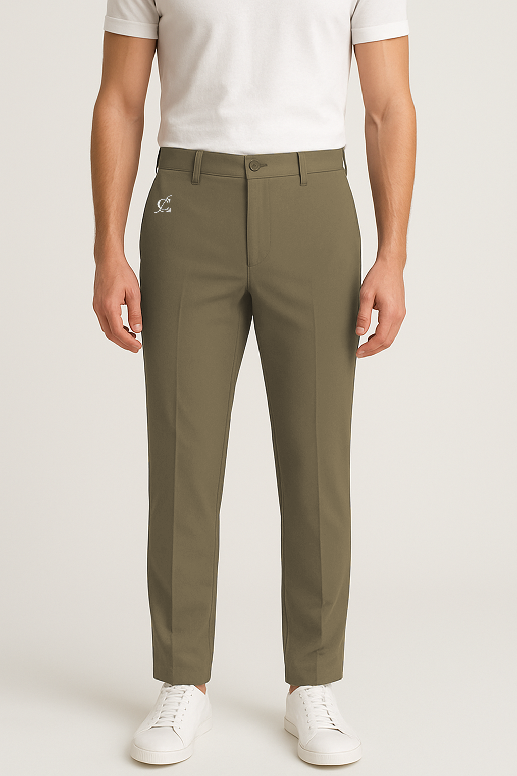 Classic Olive Tan Formal Trousers for Men
