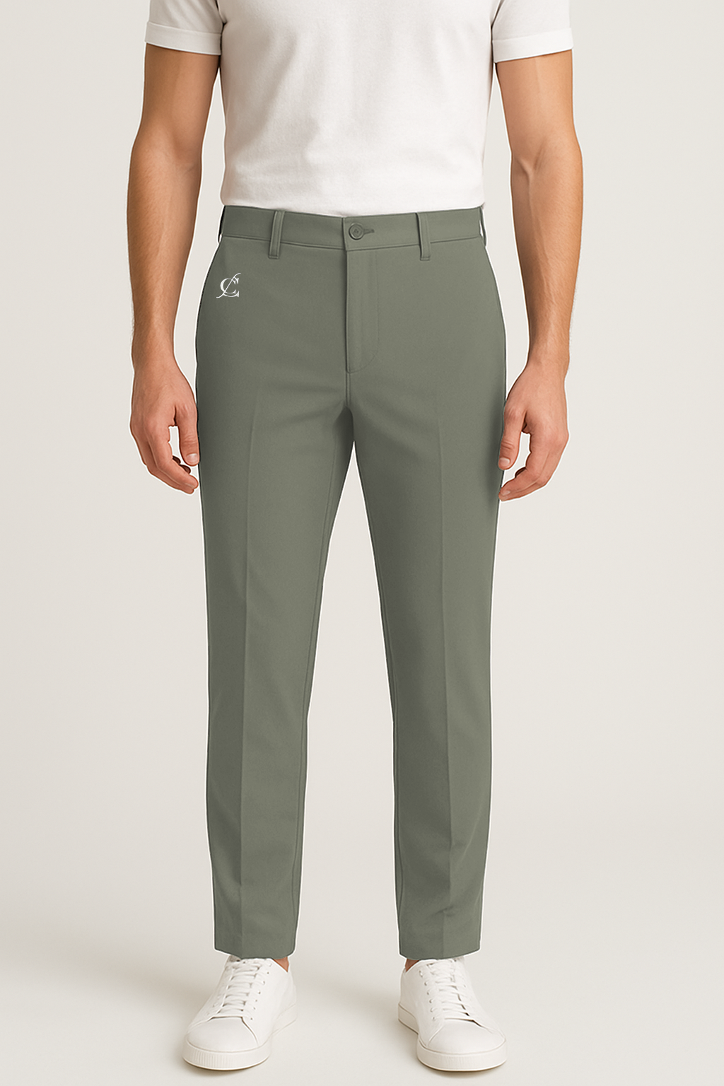 Classic Grey Tailored Fit Formal Pants for Men