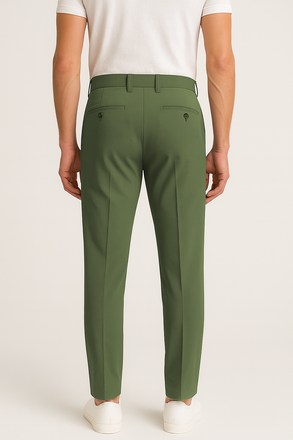 Elegant Green Office Wear Formal Trousers