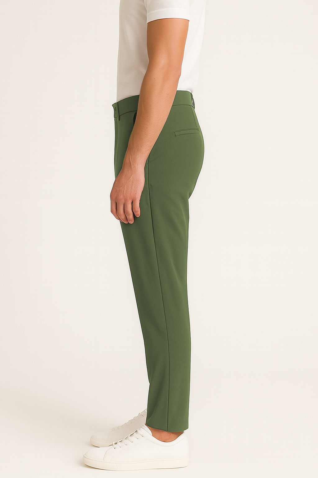 Elegant Green Office Wear Formal Trousers