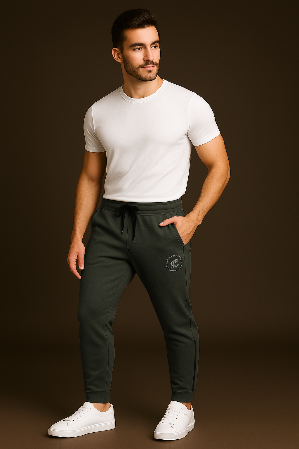 Men’s Athletic Tapered Joggers with “Workfit” Branding