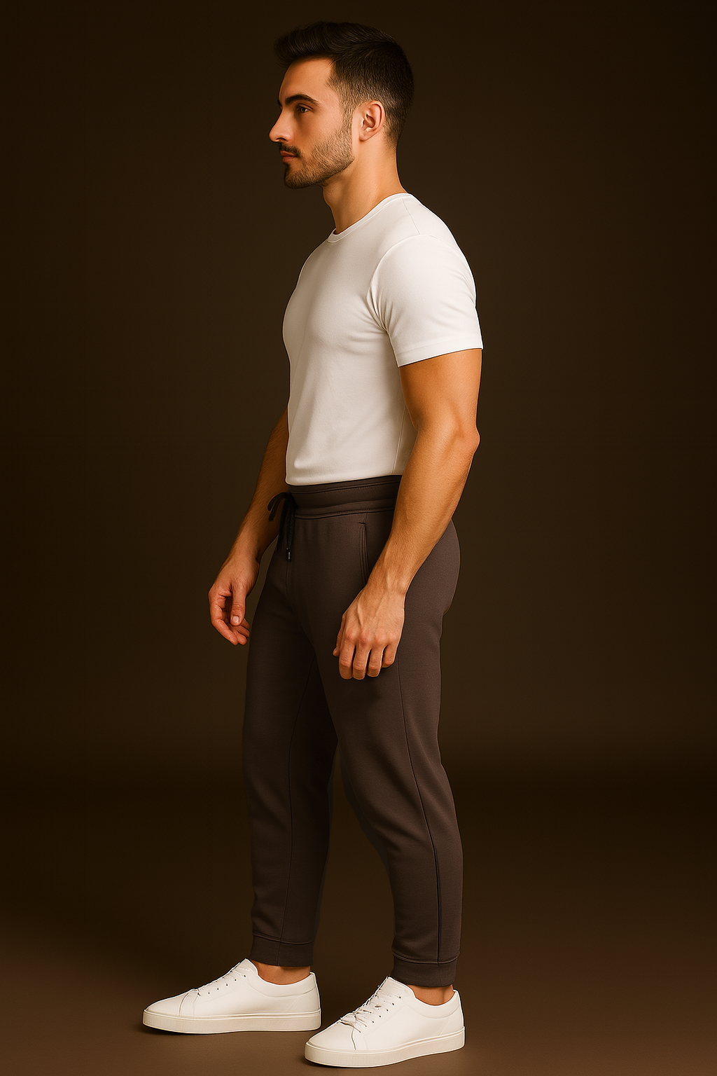 Men’s Casual Athletic Joggers with Logo Detail