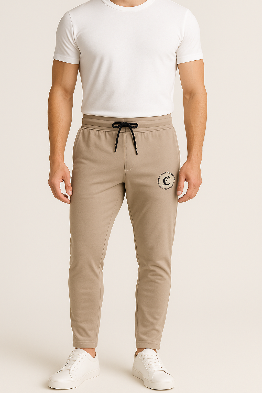 Men’s Tapered Joggers with Adjustable Waist & Signature Logo