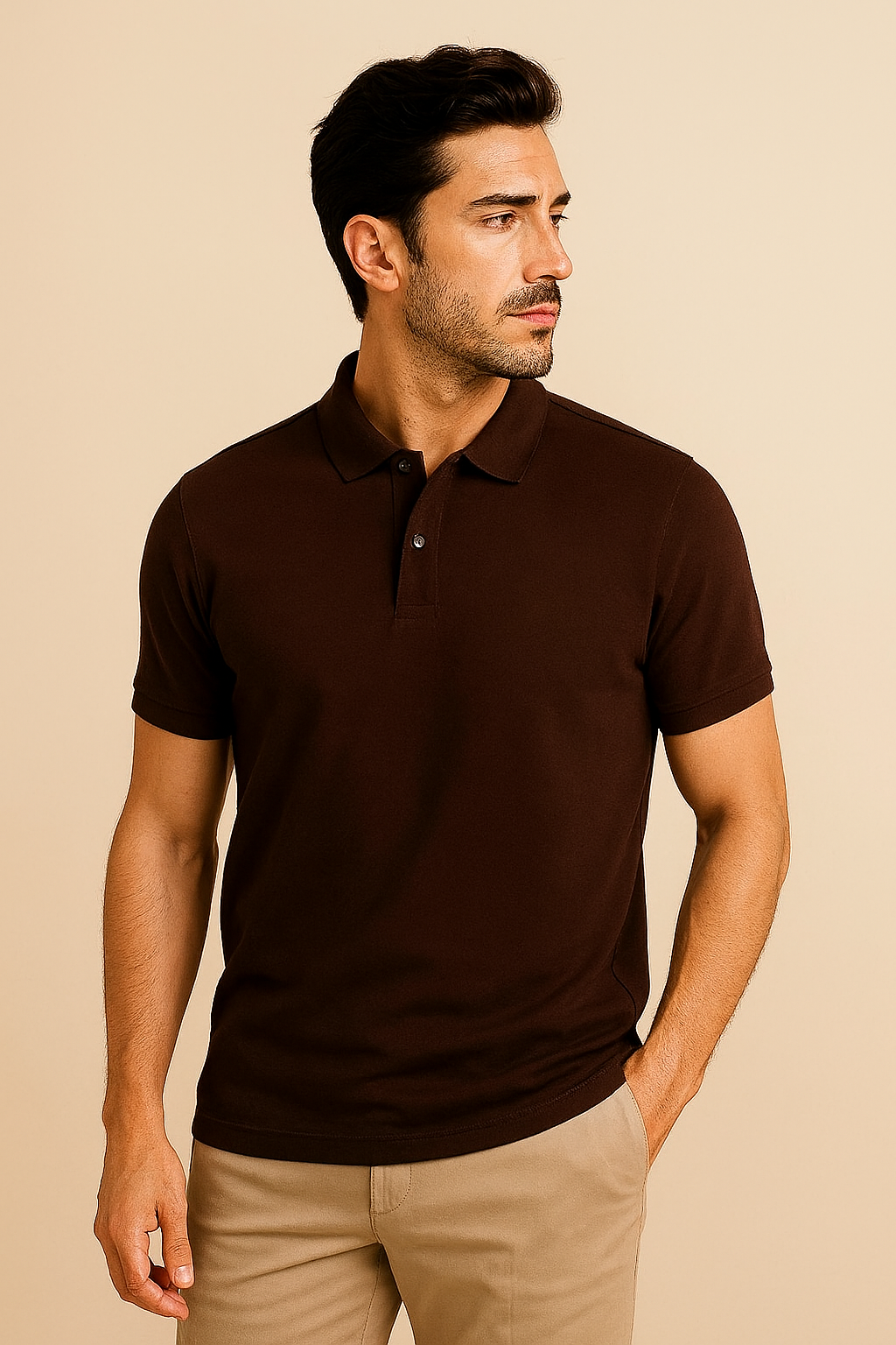 Mocha Classic Polo Fit | Sleeve