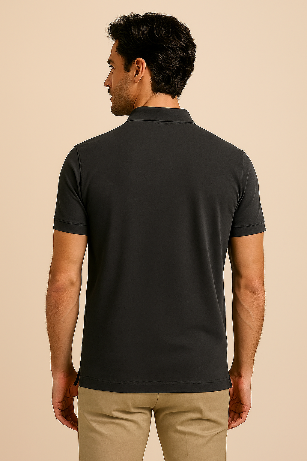 Charcoal Grey Polo T-Shirt Fit | Sleeve