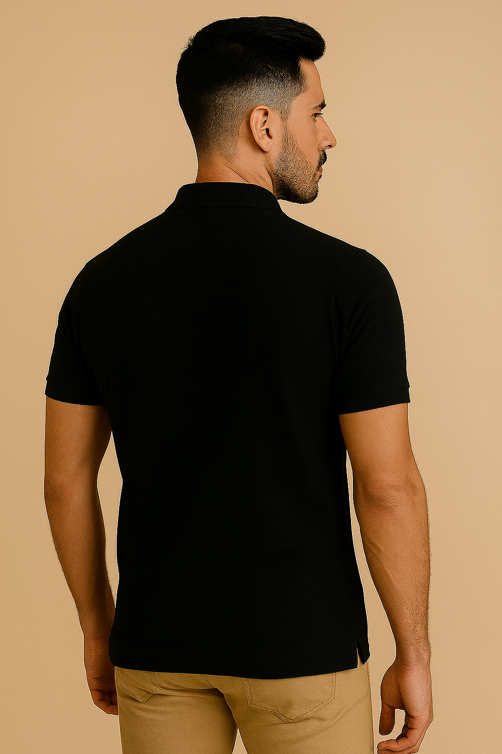 Men's Black Polo T-Shirt Fit | Sleeve