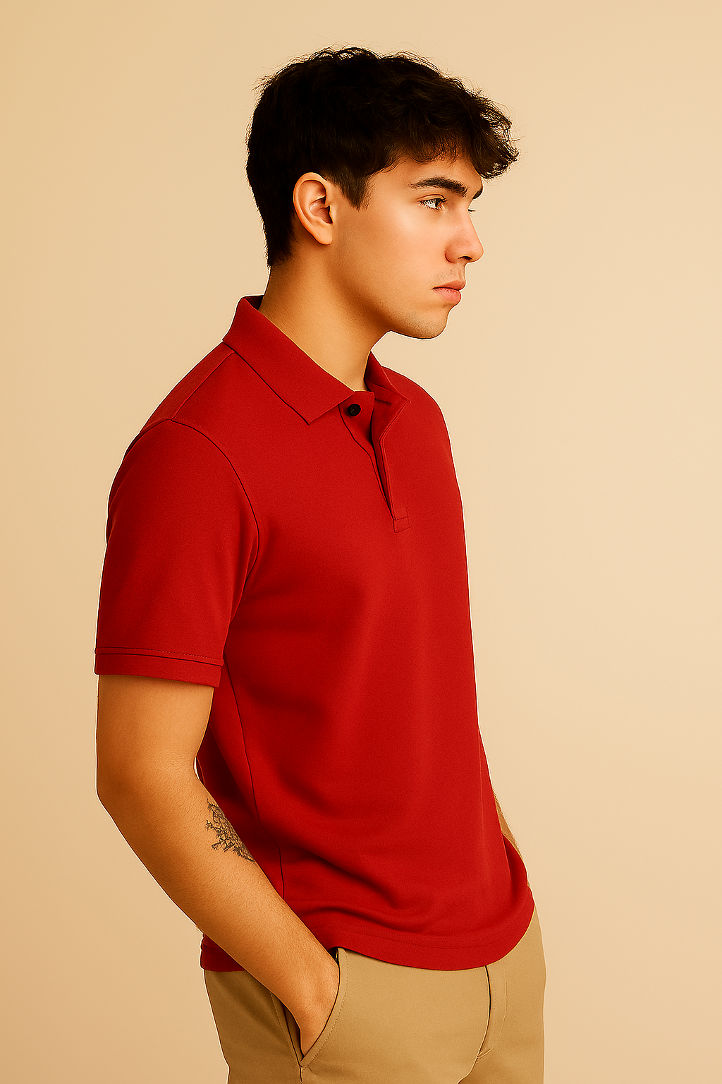 Maroon Mood Polo Fit | Sleeve